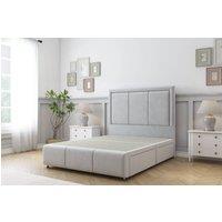 Sloomy Lancaster Plush Divan Base 4 Drawers-26 Headboard & 12 Footboard in Silver | Size: Double