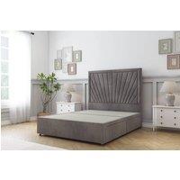 Sloomy Somerset Naples Divan Base 2 Drawers 26 Headboard in Grey | Size: Small Double