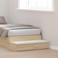 Berkfield Home Bed Drawers in Sonoma Oak - 75 x 36.5 x 16.5 cm, Made from Engineered Wood in Brown | Size: 75 x 36.5 x 16.5 cm