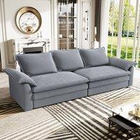 Dprodo 265CM Chenille Sofa Sleeper Deep Seat Couch in Grey
