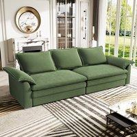 Dprodo 265CM Chenille Sofa Sleeper Deep Seat Couch in Green