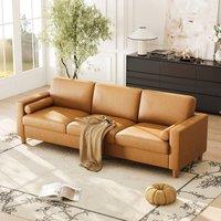 Dprodo 234CM Faux Leather Couch, Pet Friendly Couch in Tan