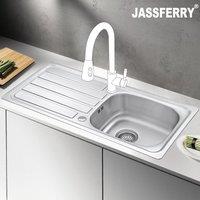 JASSFERRY Stainless Steel Sink Single Bowl Reversible in Silver