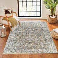 Livabliss Becki Owens Darling -Washable Brown Green Traditional Vintage Boho Living Dining Rug in Khaki | Size: 200 cm x 275 cm