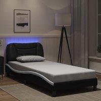 Berkfield Home Bed Frame with LED without Mattress Black & White 90x200 cm