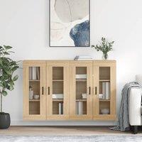 Berkfield Home Wall Mounted Cabinets 2 pcs Sonoma Oak Engineered Wood in Brown