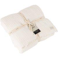 Yard Lark 100% Cotton Muslin Frayed Edge Throw in White | Size: 130 cm x 180 cm