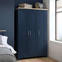 Birlea Highgate 3 Door Wardrobe Cream & Oak in Blue