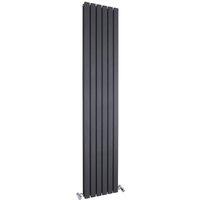 Balterley Lucia Square Vertical Double Panel Radiator, 1800mm x 354mm Anthracite in Grey