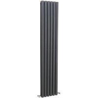 Balterley Embrace Vertical Double Panel Radiator, 1800mm x 354mm - Anthracite in Grey