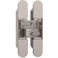 Loops 134 x 24mm Concealed Medium Duty Hinge Fits Unrebated Doors Nickel Plated in Metallics