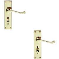 Loops 2x PAIR Victorian Scroll Handle on Bathroom Backplate 155 x 41mm Polished Brass in Metallics