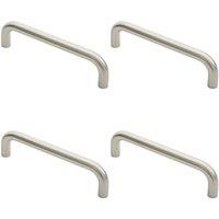 Loops 4x Round D Bar Pull Handle 244 x 19mm 225mm Fixing Centres Satin Stainless Steel in Metallics