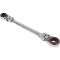 Loops 4-in-1 Double Ended Reversible Ratchet Ring Spanner Hardened Steel Metric Wrench in Metallics
