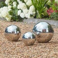Marco Paul Stainless Steel Gazing Ball - 3pc Silver Polished Mirrored