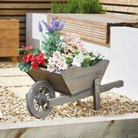 Marco Paul Grey Woodland Wheelbarrow Planter Garden Ornament