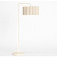 CGC Lighting Kyra Cream Off-White Angled Floor Lamp with Large Scalloped Lampshade