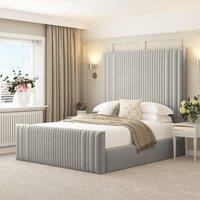 Bed Choices Madison Upholstered Bed Frame with 54 Headboard in Silver | Size: Double