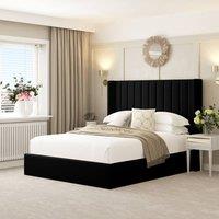 Bed Choices Madison Upholstered Bed Frame with 54 Headboard in Black | Size: King