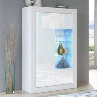 Creative Furniture Arcadia Display Cabinet 140cm - White with Gloss Doors