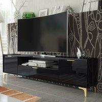 Mex Furniture LTD TV Unit Goldline Gloss 200cm - Glossy Black