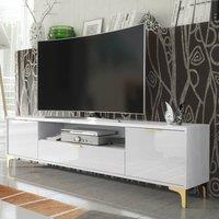 Mex Furniture LTD TV Unit Goldline Gloss 200cm - Glossy White