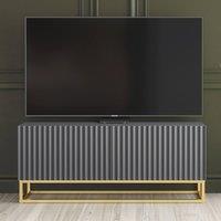 Mex Furniture LTD TV Unit Ripple 100cm - Dark Grey with Fluted Doors