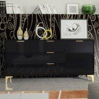 Mex Furniture LTD Sideboard Goldline Gloss 140cm - Glossy Black
