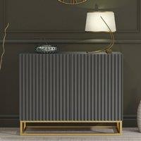 Mex Furniture LTD Sideboard Ripple 100cm - Dark Grey with Fluted Doors