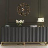 Mex Furniture LTD Sideboard Ripple Duo 200cm - Dark Grey with Fluted Doors