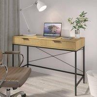 Home Source Wisbech 2 Drawer Desk Compact Computer Workstation Home Office Table