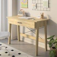 Home Source Winston 1 Drawer Desk Computer Oak Office Table Workstation in Light Oak