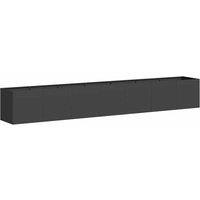Berkfield Home Planter Black 280x40x40 cm Cold-rolled Steel | Size: 280 x 40 x 40 cm