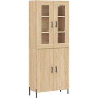 Berkfield Home Highboard Sonoma Oak 69.5x34x180 cm Engineered Wood in Light Tan