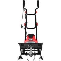 Costway 1200W Electric Tiller Garden Soil Cultivator Rotavator W/ Sharp 4 Tiller Blades in Red