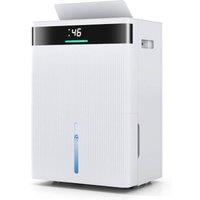 Costway 30L Dehumidifier for Home & Basement w/ 3 Modes & 3-Color Lights in White