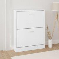 Berkfield Home Shoe Cabinet White 59x17x81 cm Engineered Wood | Size: 59 x 17 x 81 cm