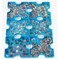 EONLION 6pcs Jigsaw Puzzle Storage Sort Sorter Sorting Trays Stackable storage in Blue