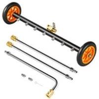 EONLION 24 Pressure Washer with 2 Wheels 2 Extended Wands in Black
