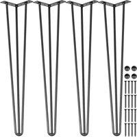VOGREX 14inch 4x Hairpin Legs Hair Pin Legs Set for Furniture Bench in Black