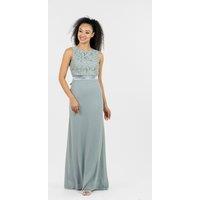 TFNC London Women's Halannah Lace Sleeveless Sage Green Maxi Dress | Size: 8