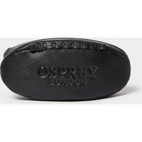 OSPREY LONDON Men's The Rugger Leather Washbag in Black