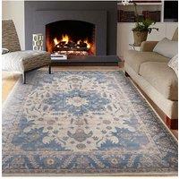 Living and Home 180cm L x 100cm W Luxurious Faux Cashmere Large Floral Area Rug for Living Room Bedroom in Blue | Size: 180 cm x 100 cm