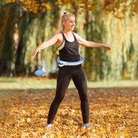 SPORTNOW Smart Weighted Hula Hoop with 16 Detachable Knots & Digital Counter, Light Blue