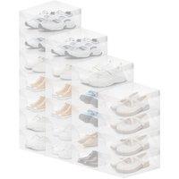 Havendro 22PCS Clear Plastic Shoe Storage Boxes Stackable Shoe Organiser