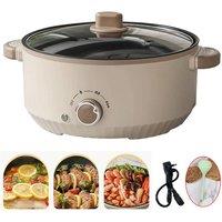 EONLION Electric Slow Cooker 4L - Removable Ceramic Pot & Glass Lid in Beige