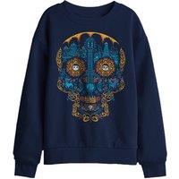 Disney Coco Colorful Day Of The Dead Skull With Miguel & Dante Kids Sweat in Navy | Size: 12-13 Years