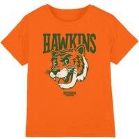 Stranger Things Hawkins High Tiger Mascot Kids T-Shirt, Orange | Size: 9-11 Years