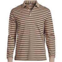 Lands' End Men's Long Sleeve Supima Polo Shirt, Traditional Fit in Taupe | Size: Large