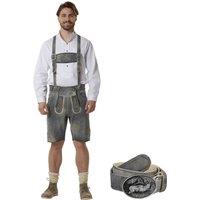 tectake Men's Lederhosen Joshua in Grey | Size: 48